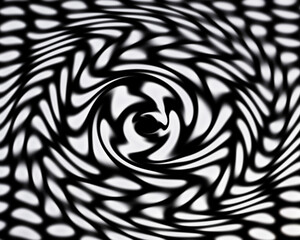高速で回転する白黒網目模様のスパイラルテクスチー