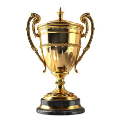 Fototapeta na wymiar Luxurious Gold Champion Trophy Cup Isolated on a Transparent Background