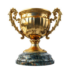 Luxurious Gold Champion Trophy Cup Isolated on a Transparent Background