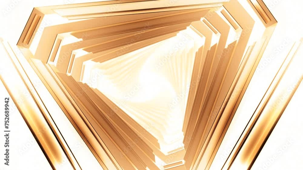 Poster movement in triangular cyber tunnel. motion. advancing cyber tunnel with triangles. cyber tunnel of 