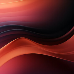 Abstract background with smooth lines in red and black colors. Space for text or image - obrazy, fototapety, plakaty