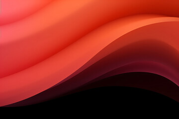 Abstract background with smooth wavy lines in red and black colors. Space for text or image - obrazy, fototapety, plakaty