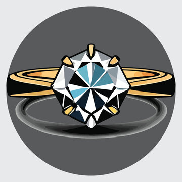 diamond ring vector isolated