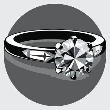 diamond ring vector isolated