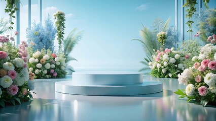 white vase with flowers - obrazy, fototapety, plakaty