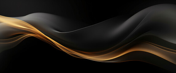 Black and gold abstract wavy liquid background. Black and gold, Space for text or image