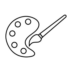 Painting Plate Vector Flat Icons liner illustration on white background..eps