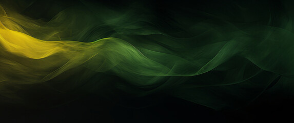Abstract green and yellow smoke on a black background. Design element. Green, yellow or orange colors, Space for text or image - obrazy, fototapety, plakaty