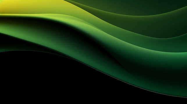 Abstract background with smooth lines in green and yellow colors. Green, yellow or orange colors, Space for text or image