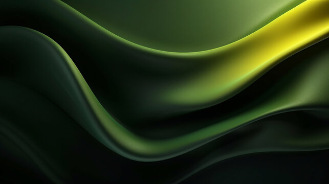 Abstract green and yellow wavy background. Green, yellow or orange colors, Space for text or image