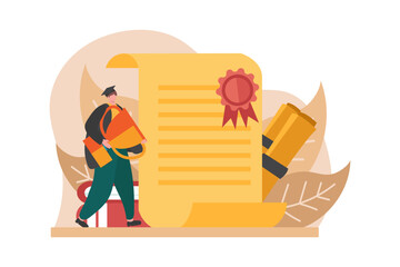 Obraz premium Happy Graduation Flat Illustration Design