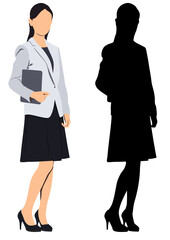 silhouette of a businesswoman vector eps