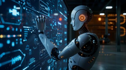 Chatbot Chat with AI, Artificial Intelligence. man using technology smart robot AI, artificial intelligence by enter command prompt for generates something,