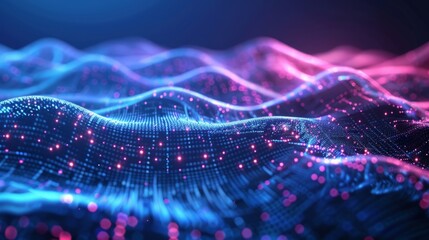 Cyber big data flow. Blockchain data fields. Network line connect stream. Concept of AI technology, - obrazy, fototapety, plakaty