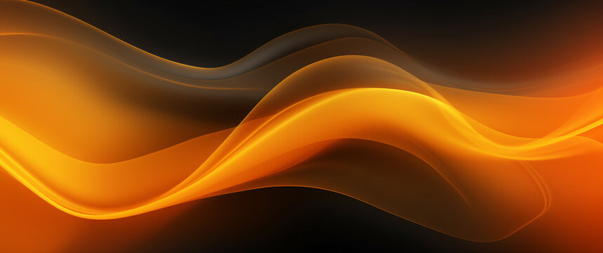 Abstract background - orange and yellow wavy liquid. Orange, yellow or red colors, Space for text or image