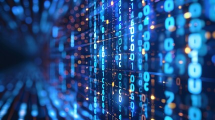 Digital transformation concept. System engineering. Binary code. Programming.