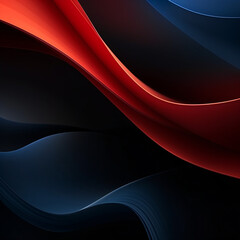 Abstract background with smooth lines in red, blue and black colors. Space for text or image - obrazy, fototapety, plakaty