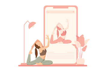 Yoga Activity Flat Design Illustration