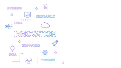 ビジネスシーンのワードとアイコンの背景 
右側スペース有