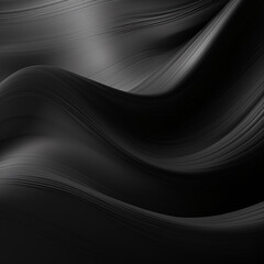 Black abstract background with smooth lines in it. Black and silver colors, Space for text or image - obrazy, fototapety, plakaty