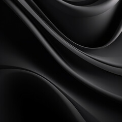 Black abstract wavy background. Black and silver colors, Space for text or image - obrazy, fototapety, plakaty