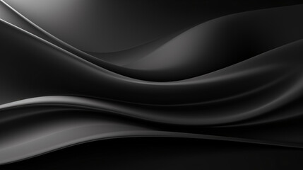 Black abstract wavy background. Black and silver colors, Space for text or image - obrazy, fototapety, plakaty