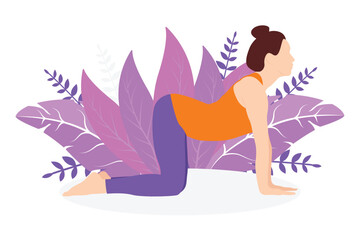 Yoga Activity Flat Design Illustration