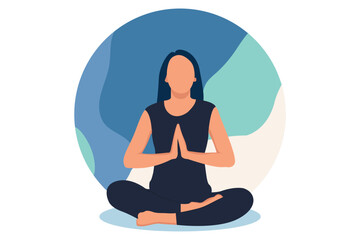 Yoga Meditation Flat Design Illustration