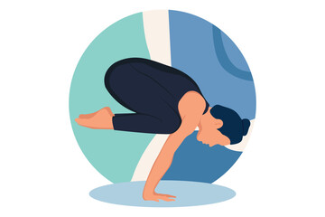 Yoga Activity Flat Design Illustration