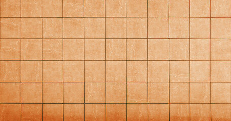 Top view of exterior ceramic floor with terracotta effect. Non-slip reddish, brown and beige square...