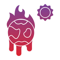 Global Warming Flat Gradient Style