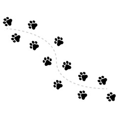 Fototapeta premium Footprint dog vector illustration isolated on white background. classic modern diseign, bright colors