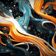 Abstract digital art with flowing water elements.