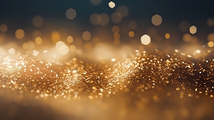 Fototapeta na wymiar Glitter golden bokeh texture