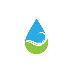 Vector blue water drop icon set. Flat droplet logo shapes collection.