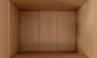 Empty Opened Cardboard Box Close Up.