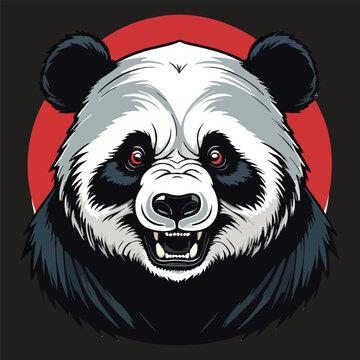 head of mad panda vector isolated