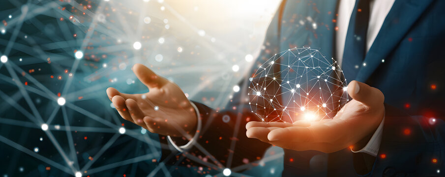 Businessman hand holds HUMAN RESOURCES to ensure employee retention, talent acquisition, and fostering strategic partnerships for business growth and global expansion