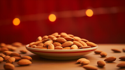 Almonds on cozy background picture
