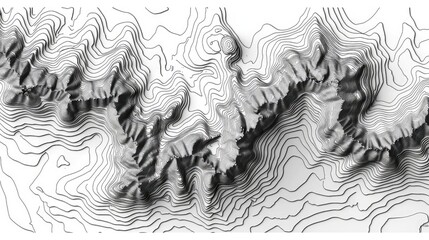 topographic map of the state of Indiana in black and white lines