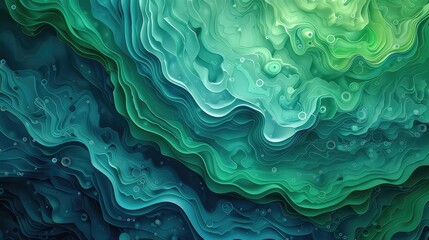 an abstract green and blue design, in the style of generative art, accurate topography