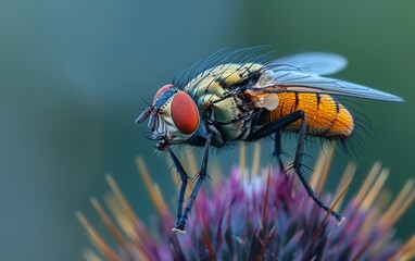 Macro Photography of a Housefly