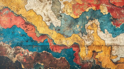 geological map patter, retro vintage style