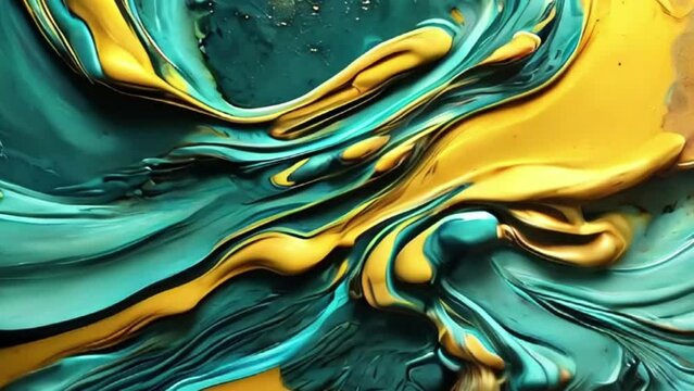 Abstract art teal gradient paint background with liquid fluid grunge texture.