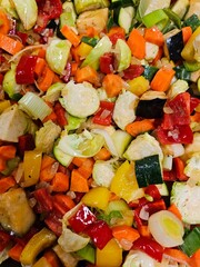 A delicious vegetable mixture consisting of carrots, zucchini, and squash, perfect for a healthy and colorful meal.