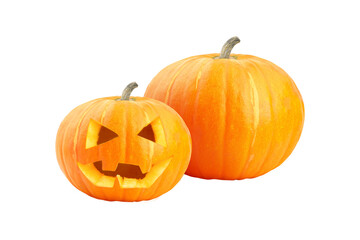 Halloween pumpkin head jack lantern on transparent background