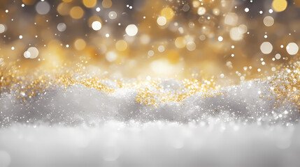 Sparkling texture with golden bokeh lights