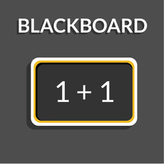 Black chalkboard stickers in vector style, suitable for children's theme designs