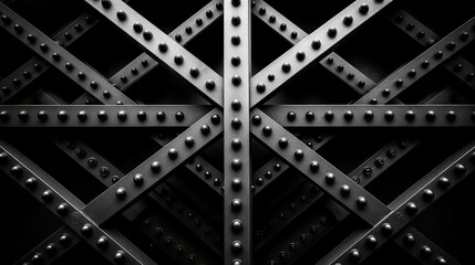 Dark metal structures with rivets