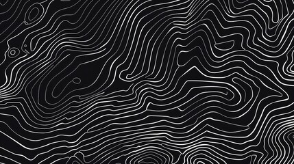 Naklejka premium Linear topographic map